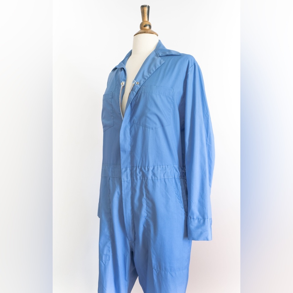 Vintage 1970s Blue Coveralls/Utility Jumpsuit • L - Picture 5 of 10